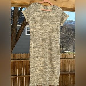 DE Collection French Terry Cuffed Short Sleeve Sweatshirt Dress Large